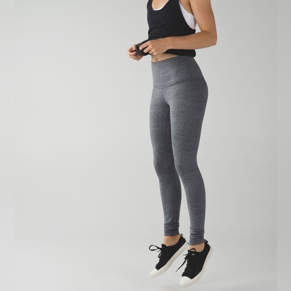 Lululemon Wunder Under Pant Full-On Luon Roll Down Dottie Dash